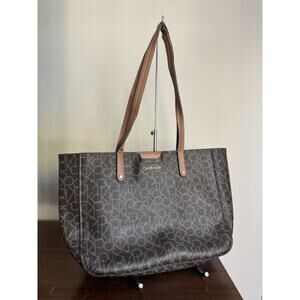 Calvin Klein Brown Tote Bag with CK Monogram Branding